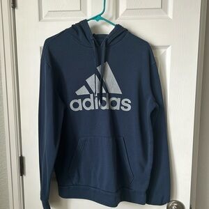 Adidas light navy hoodie with gray logo